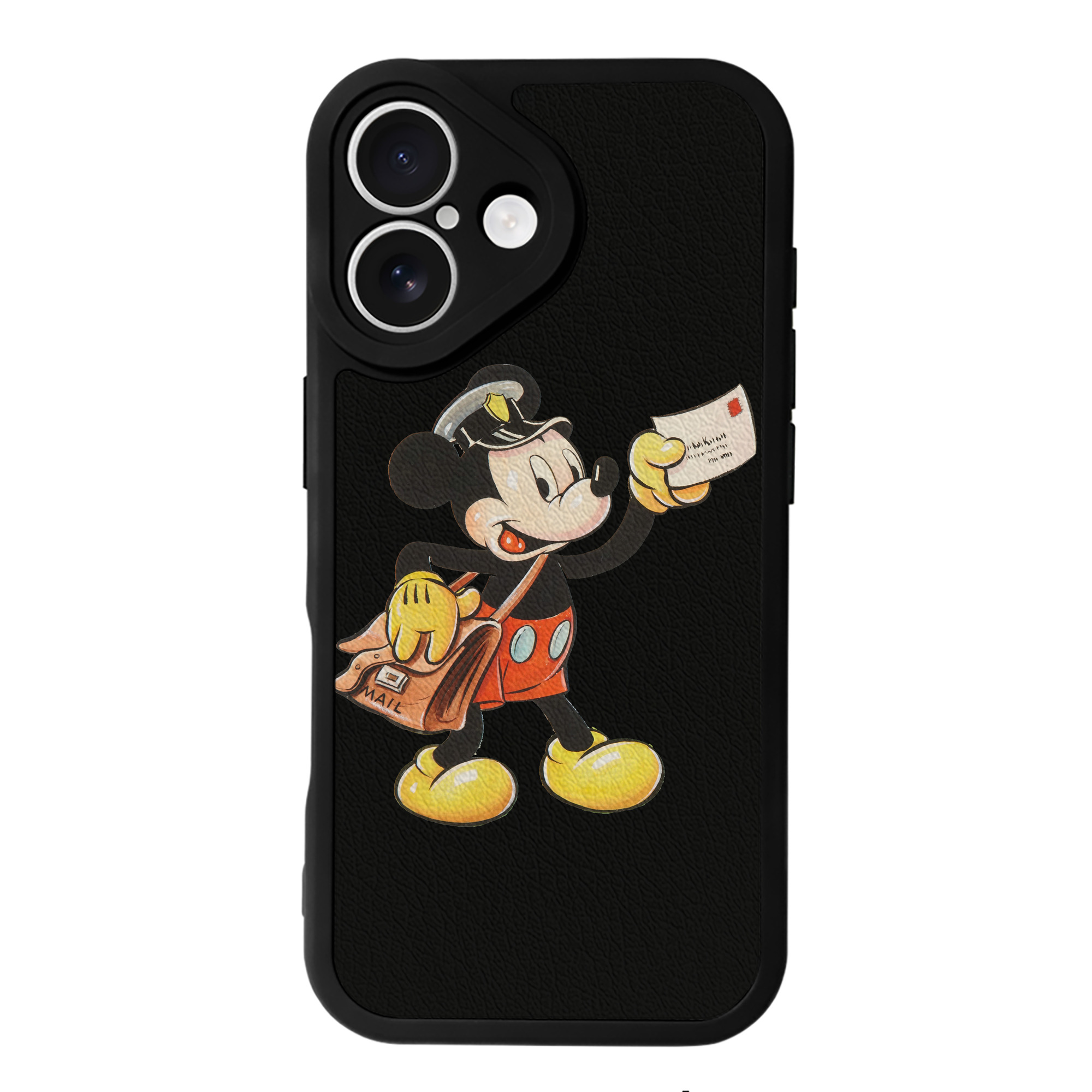 （画像用） ミッキーマウス Mickey Mouse 【iPhone 16シリーズ対応】シリコンスマホケース（レザー調） 材質：シリコン